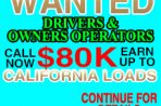 URGENT | DRIVERS AND OWNER OPERATORS WANTED